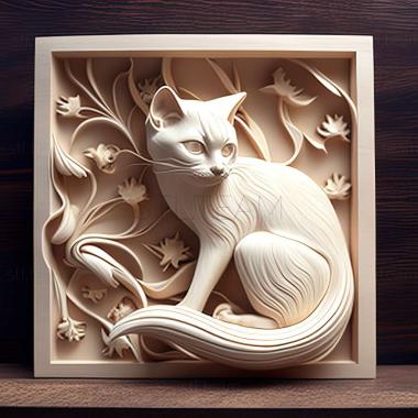 3D модель Иностранный белый кот (STL)